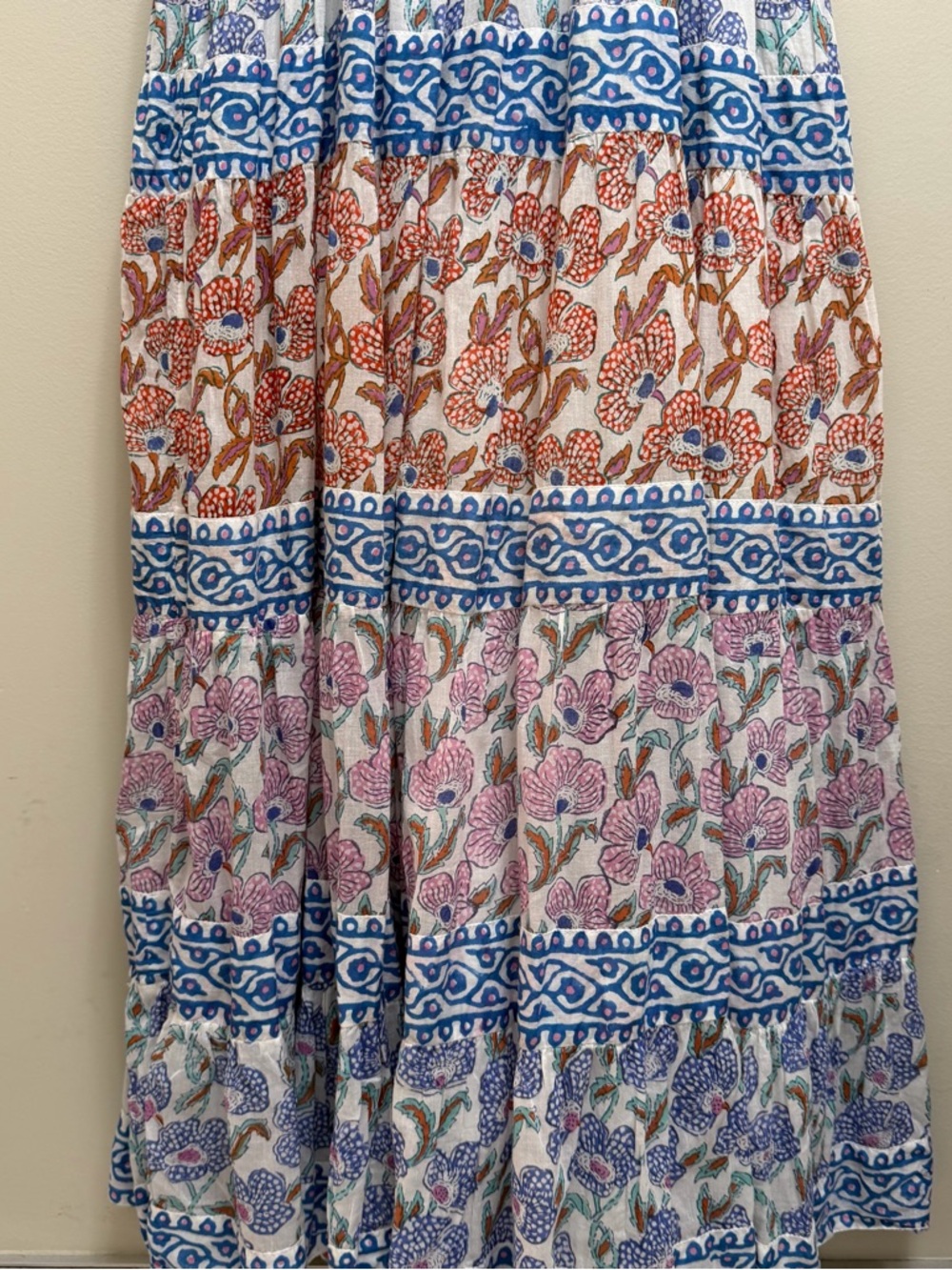 Oliphant Tuckernuck Lucia Tiered Maxi Sun Dress Floral Multi Size M - Picture 7 of 10